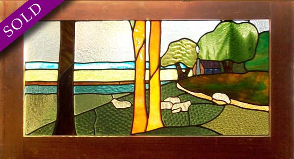 AE383 Arts & Crafts Stained Glass Window
