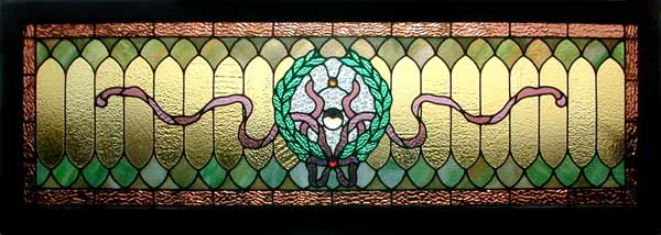 AE447 American Arts & Crafts Stained Glass Window