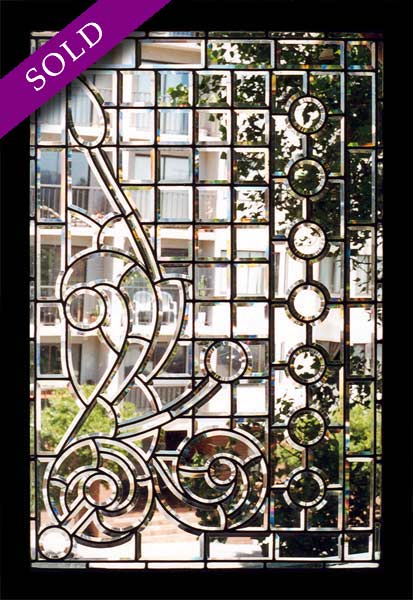 AE189 Victorian Beveled Glass Window