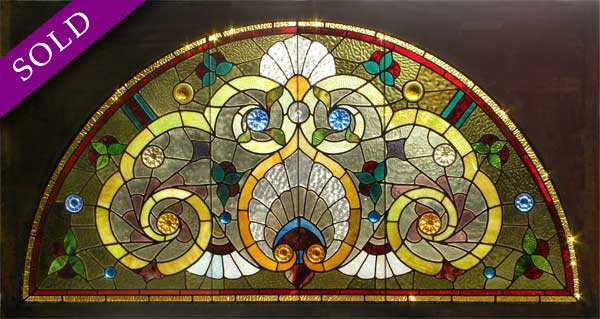 Vintage Victorian Stained Glass Window AE287