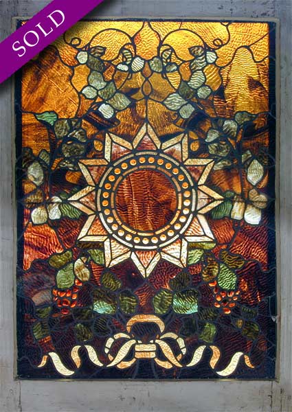 Vintage Victorian Stained Glass Window AE290