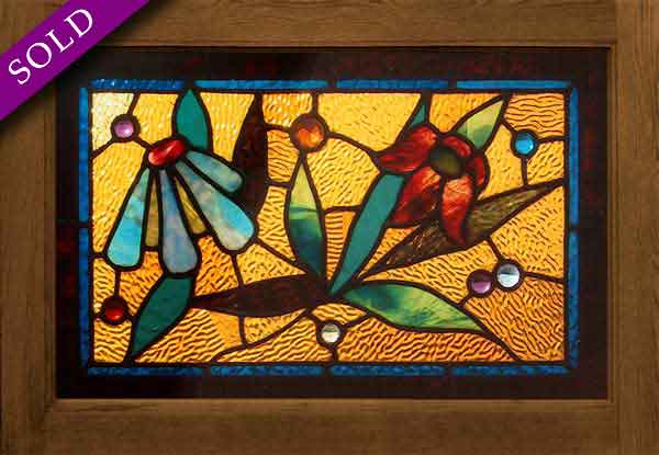 Vintage Victorian Stained Glass Window AE324