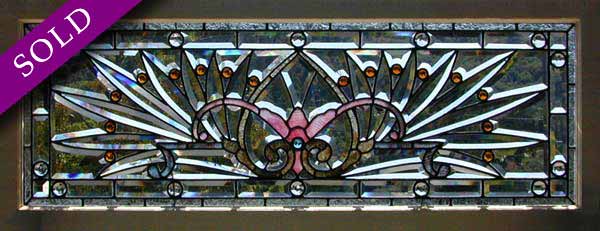 Victorian Combination Stained, Beveled, and Jeweled Window AE341