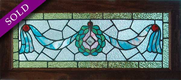 Old American stained glass window AE390