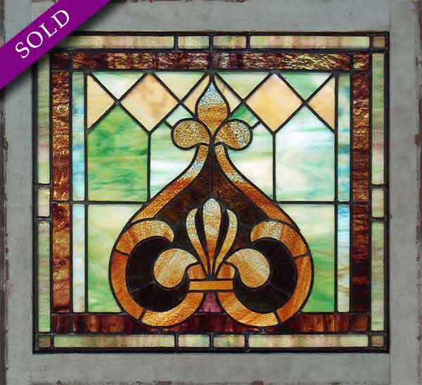 Vintage Victorian Stained Glass Window AE396