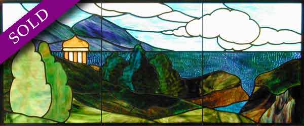 AE427 American Arts & Crafts Stained Glass Window