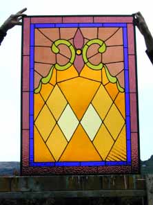 Original Photo of AE443 Antique American Arts and Crafts Stained Glass Window