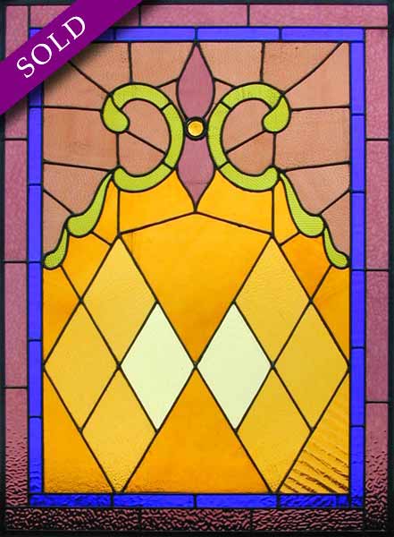 AE443 American Arts & Crafts Stained Glass Window