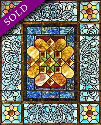 Vintage Victorian Stained Glass Window AE462