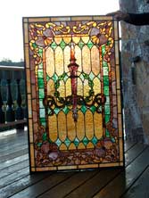 Original Photo of Vintage Victorian Stained Glass Window AE464