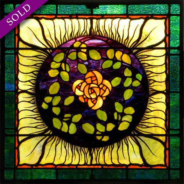 Vintage Victorian Stained Glass Window AE469