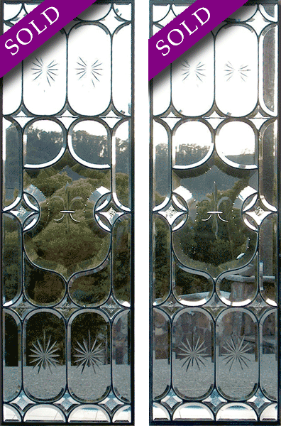 Vintage Victorian Beveled Glass Window AE471