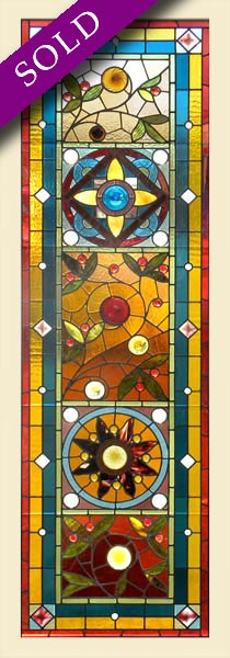 Vintage Victorian Stained Glass Window AE473