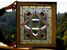 Original Photo of American Stained, Beveled, Jeweled Combination Glass Window AE???