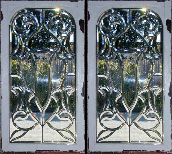 Vintage Victorian Beveled Glass Window AE382
