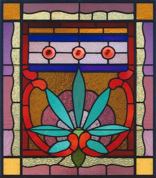 Vintage Victorian Stained Glass Window AE337