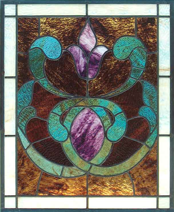 Vintage Victorian Stained Glass Window AE345