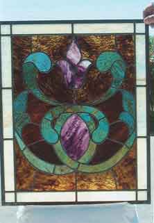 Original Photo of Vintage Victorian Stained Glass Window AE345