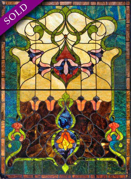 Vintage Victorian Stained Glass Window AE348