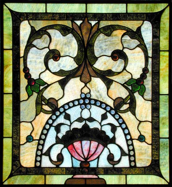 Vintage Victorian Stained Glass Window AE392