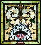 AE392 Grecian Revival Style Stained Glass Window