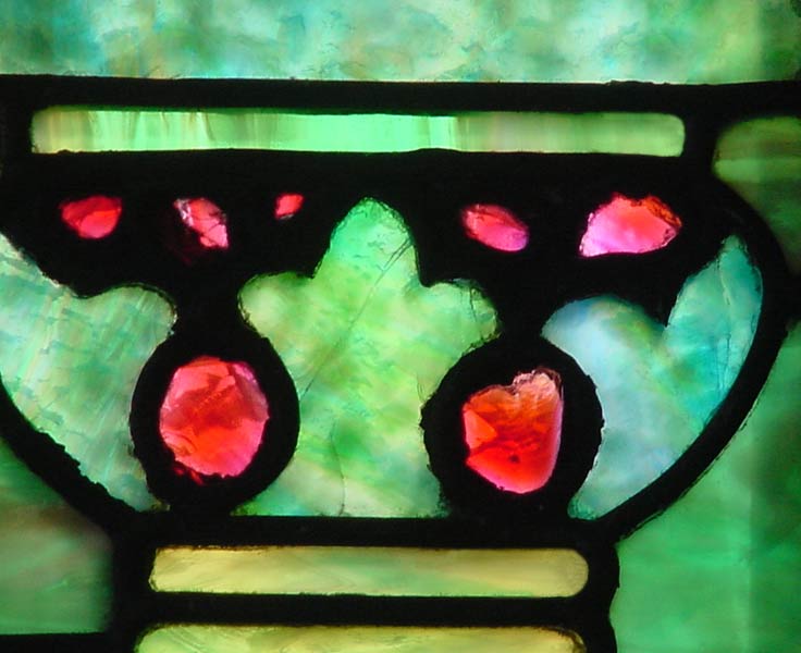 Detail of AE411 Antique American Victorian Stained Glass Windows
