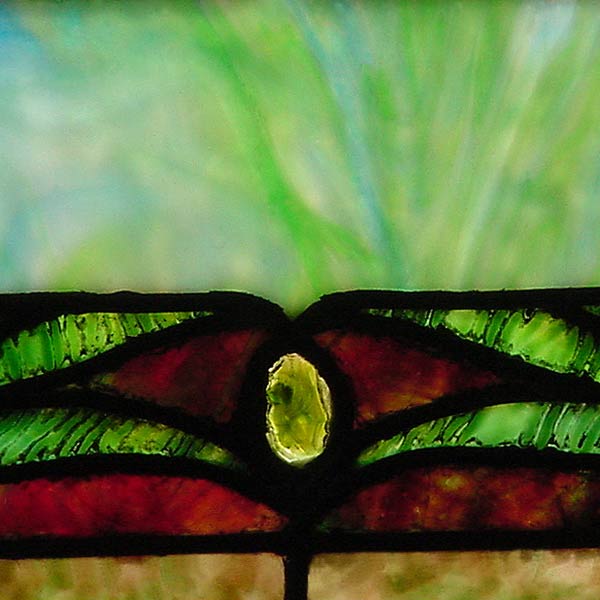 Detail of AE411 Antique American Victorian Stained Glass Windows