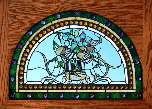 Vintage Victorian Stained Glass Window AE460
