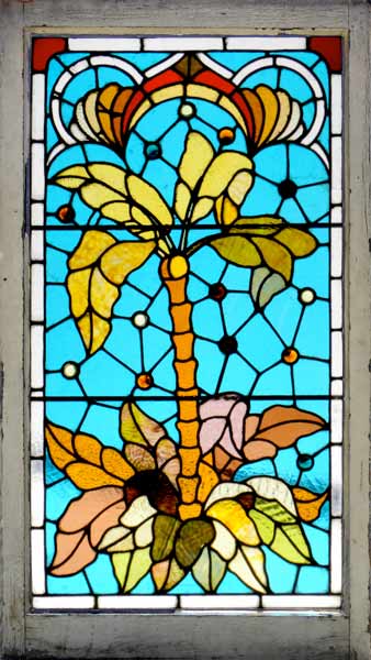Vintage Victorian Stained Glass Window AE505