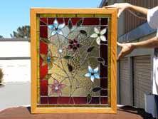 Original Photo of Vintage Victorian Stained Glass Window AE539
