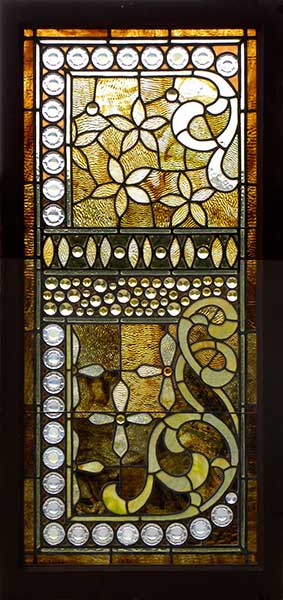 Antique American Victorian Stained Glass Window AE546 Vintage Victorian Stained Glass Window AE546