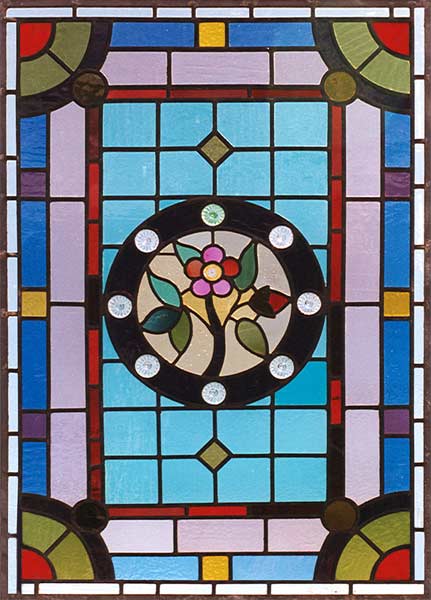 Vintage Victorian Stained Glass Window AE95