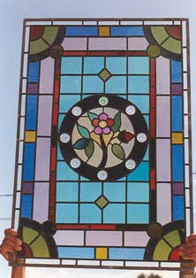 Original Photo of Vintage Victorian Stained Glass Window AE95