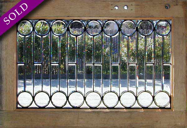 Antique American Arts & Crafts Beveled Glass Window AE314