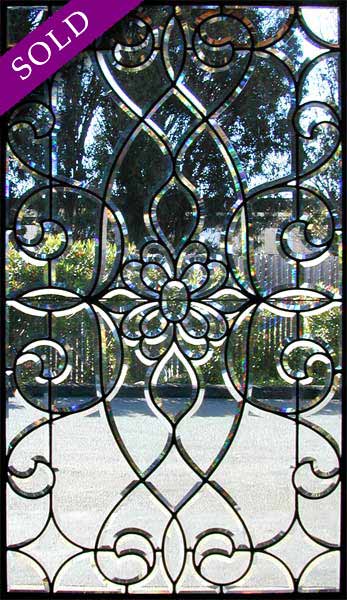 Vintage Victorian Beveled Glass Window AE215