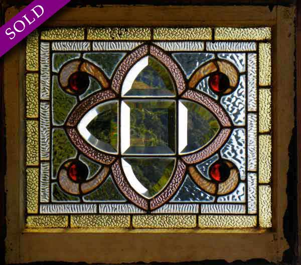 Victorian Combination Stained, Beveled, and Jeweled Window AE???