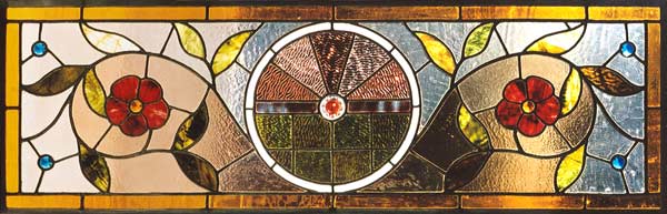 AE279 Antique American Victorian Stained Glass Window