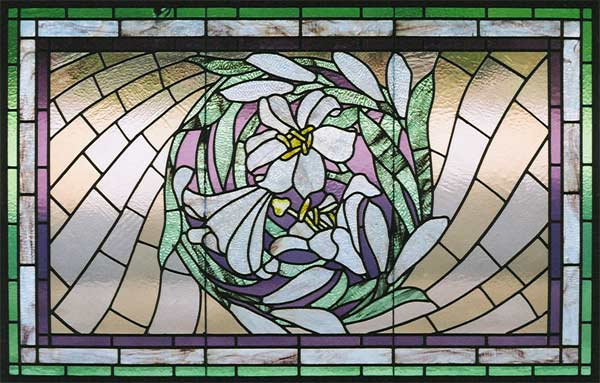 Antique American Victorian Stained Glass Window AE361 Vintage Victorian Stained Glass Window AE361