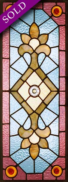 Pair of Vintage Victorian Stained Glass Windows AE388