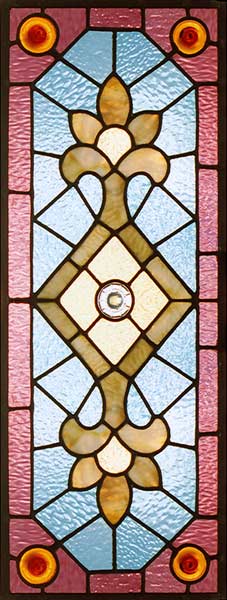 Pair of Vintage Victorian Stained Glass Windows AE388