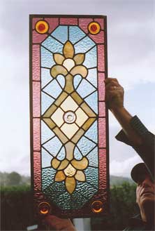 Original Photo of Antique American Victorian Stained Glass Window AE388 Original Photo of Vintage Victorian Stained Glass Window AE388