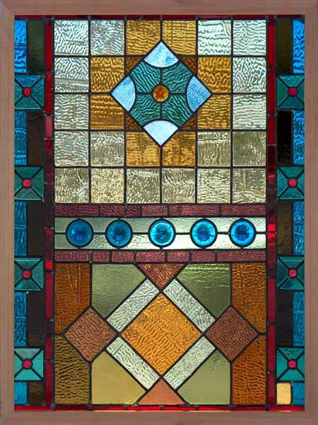 AE394 Vintage American Stained Glass Window AE394 Authentic Antique Stained Glass Window