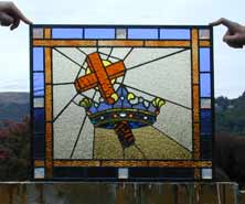 Original Photo of Vintage Victorian Stained Glass Window AE441