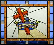 AE441 Antique American Victorian Stained Glass Window
