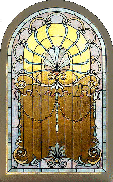 Crackle glass transom from Age of Elegance
