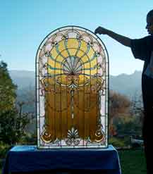 Original Photo of Vintage Victorian Stained Glass Window AE486