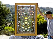 Original Photo of Antique American Victorian Stained Glass Window AE550 Original Photo of Vintage Victorian Stained Glass Window AE550