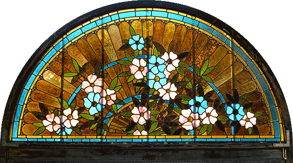 Vintage Victorian Stained Glass Window AE553